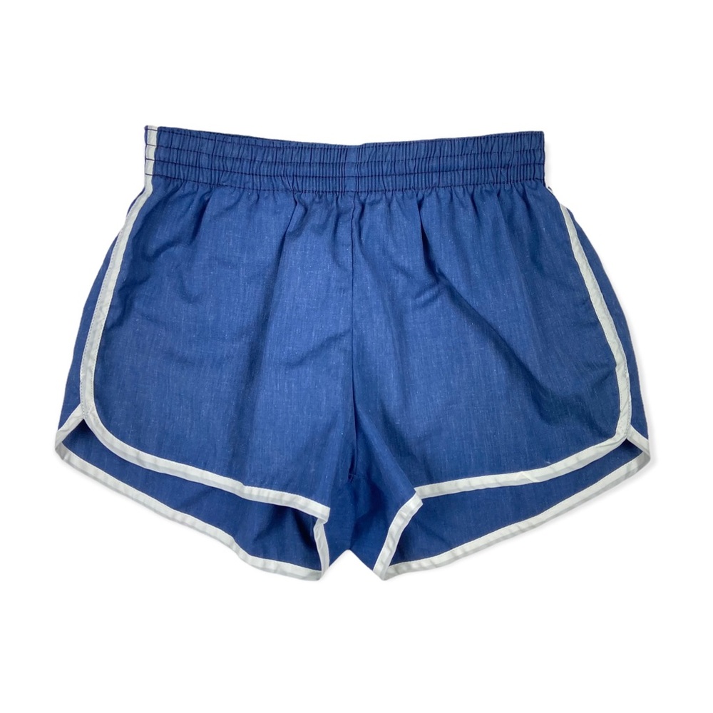 Vintage Blue Swim Trunks with White Trim